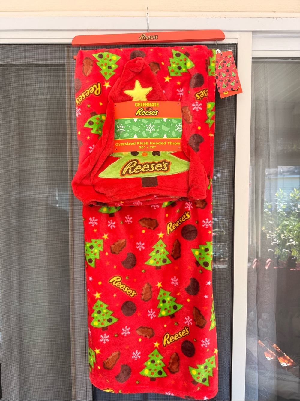 Christmas Reese’s Holiday Hooded Throw Blanket